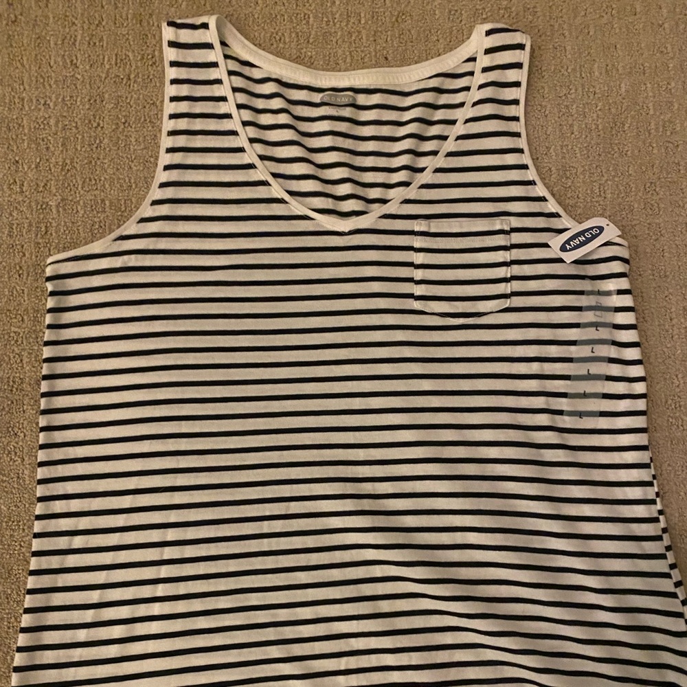 Navy & White striped tank top